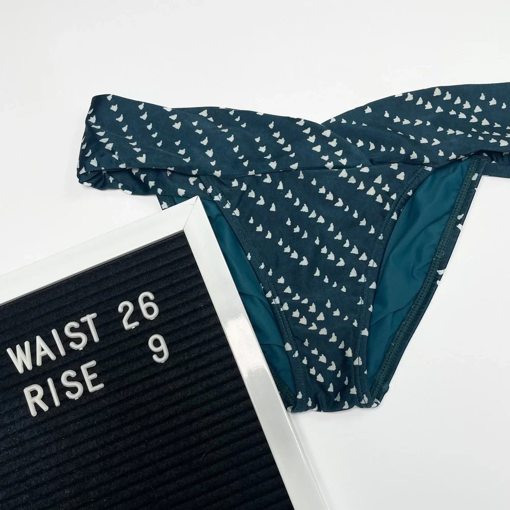Vix by Paula Hermanny Bikini Bottom Teal‎ Geometric Pattern Cheeky Hipster S $96